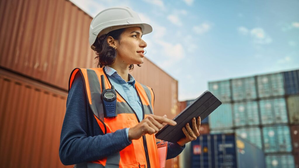 Woman Working at Port