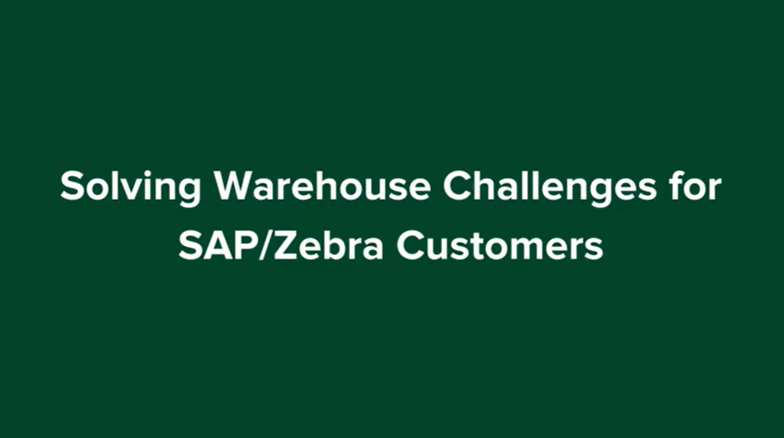 Solving Warehouse Challenges Video