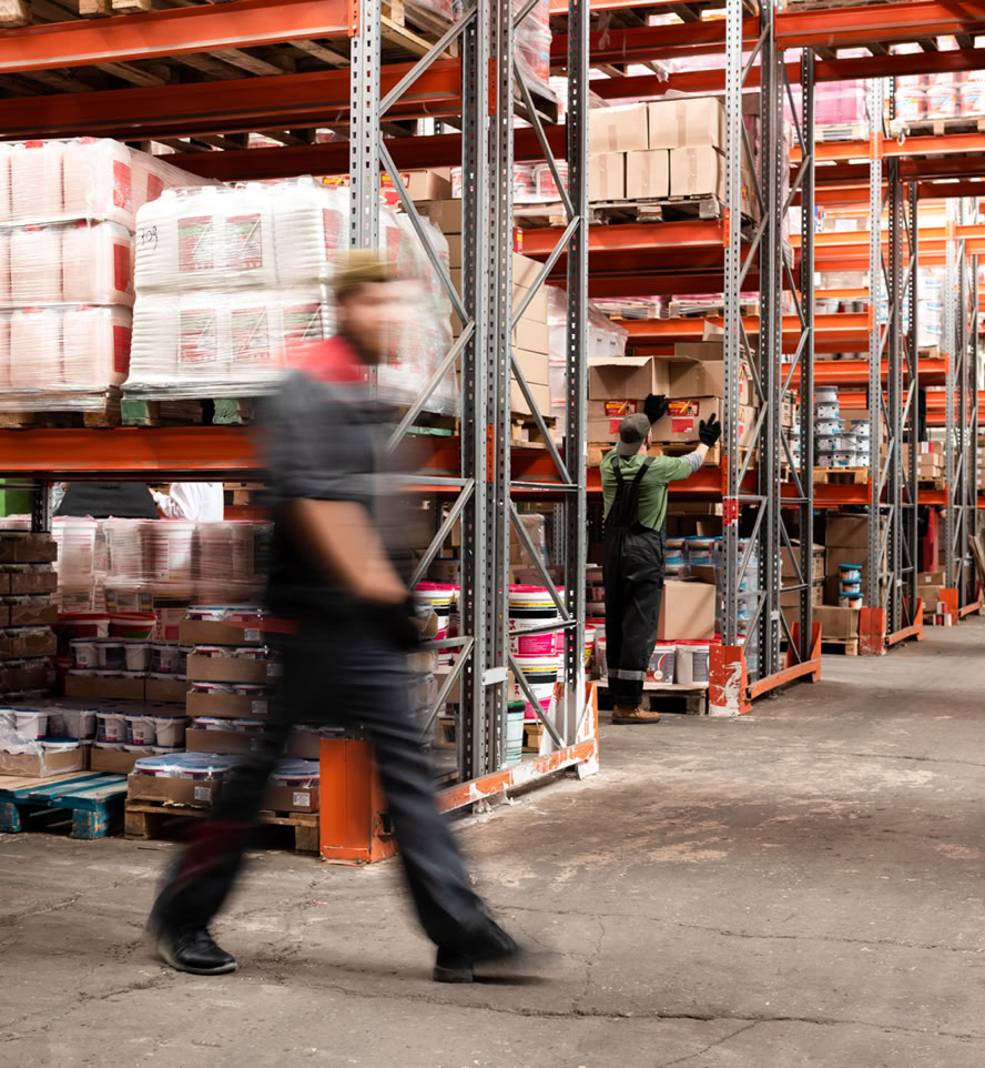 Warehouse team pulling stock for utility field replenishment